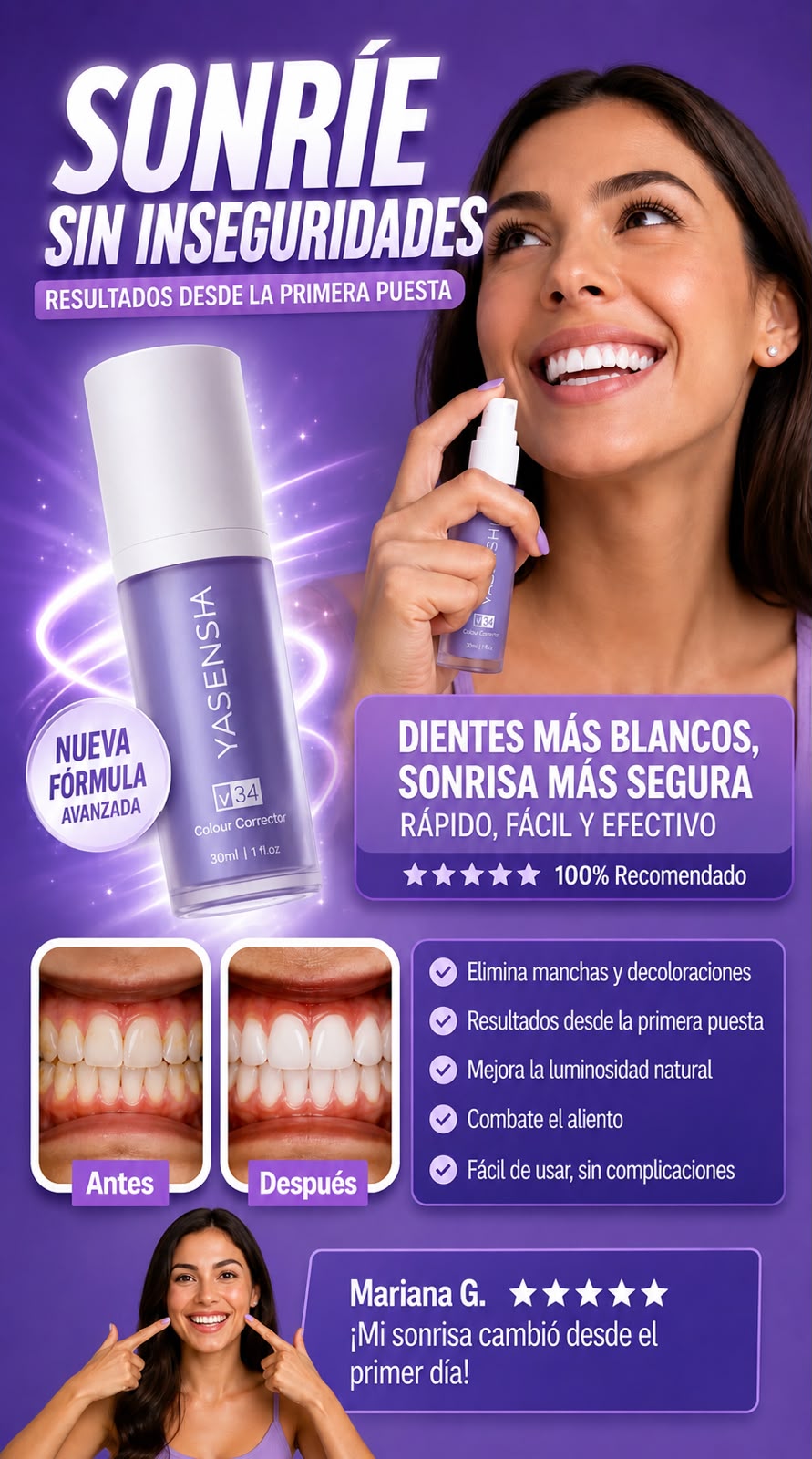 Blanqueador Dental Pasta Morada