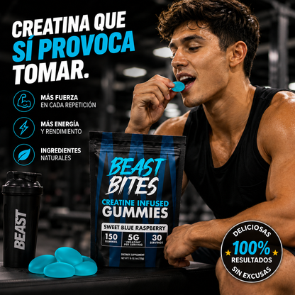 Gomitas de creatina Beast Bites  |Más músculo. Más fuerza. Cero excusas.