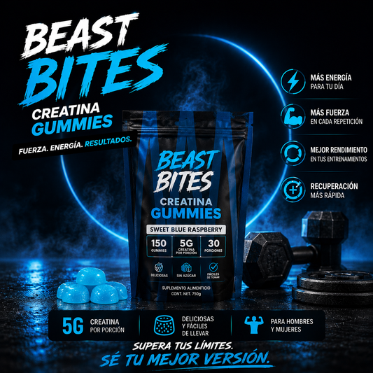 Gomitas de creatina Beast Bites  |Más músculo. Más fuerza. Cero excusas.