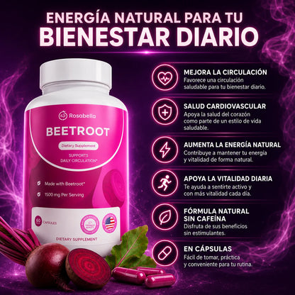 BEETDROOT APOYO NATURAL PARA TU CIRCULACION Y SALUD CARDIOVASCULAR🫀